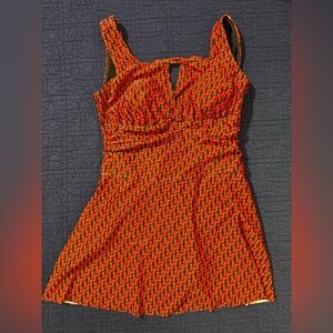 Red and Navy Patterned Women’s Swimsuit